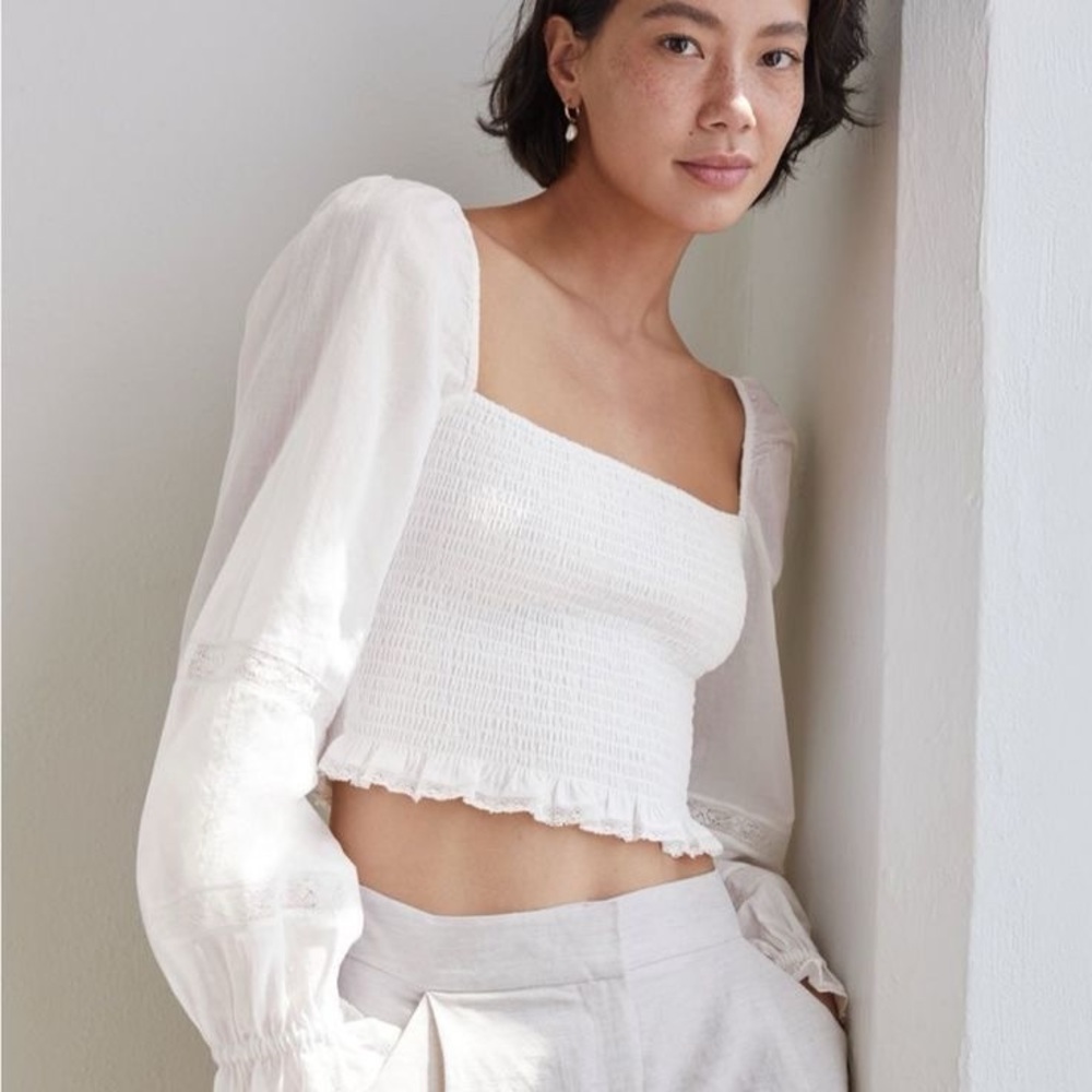 Aritzia Soirée Blouse White